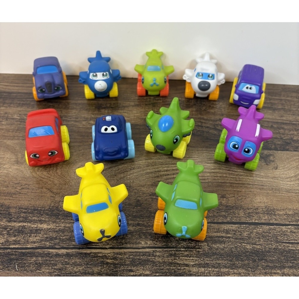 Lot of 11 Mini Plastic Chunky Cars Airplanes Trucks Vehicles Chuck Unbranded Car